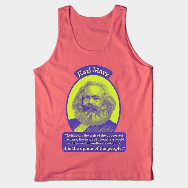 Karl Marx Portrait and Quote Tank Top by Slightly Unhinged